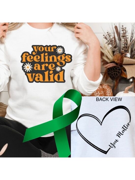 Hanes Tops - Valid feelings mental health graphic crewneck sweatshirt oversized extra large